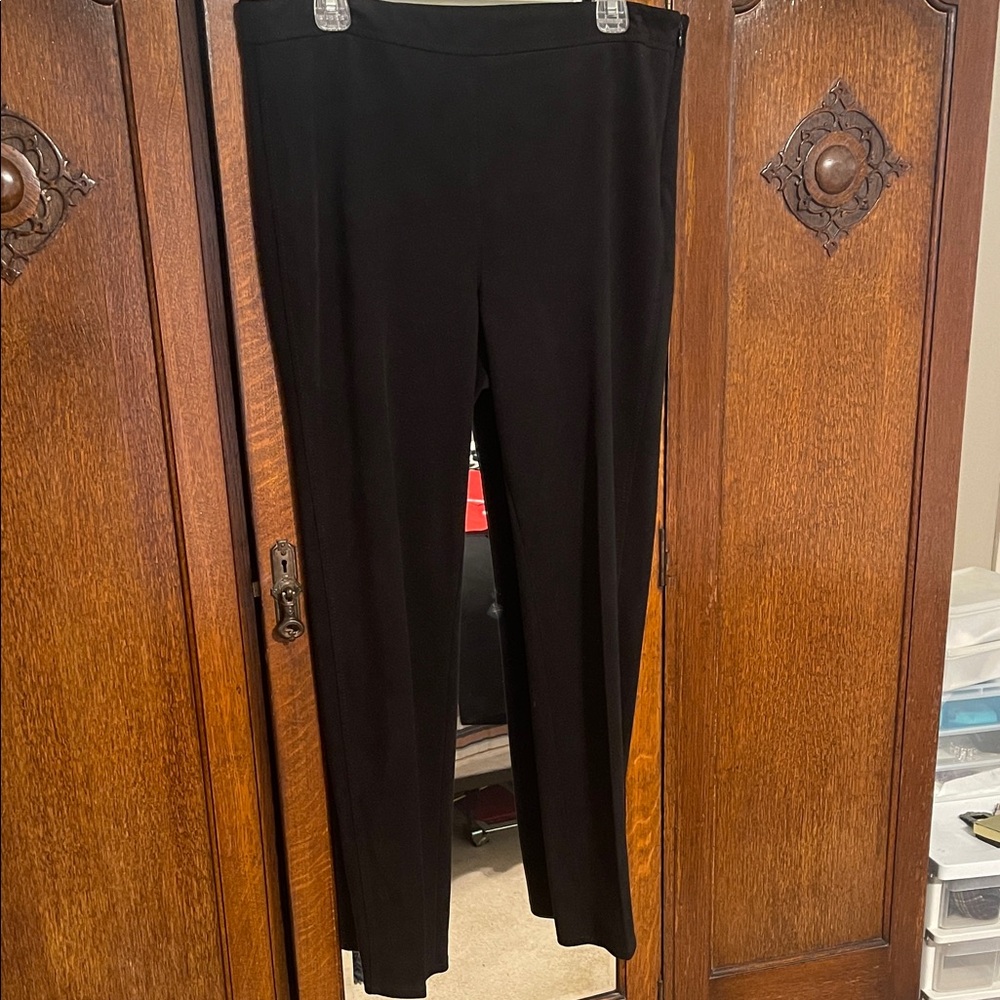 Talbots Black Faux Suede Skinny Ankle Pants